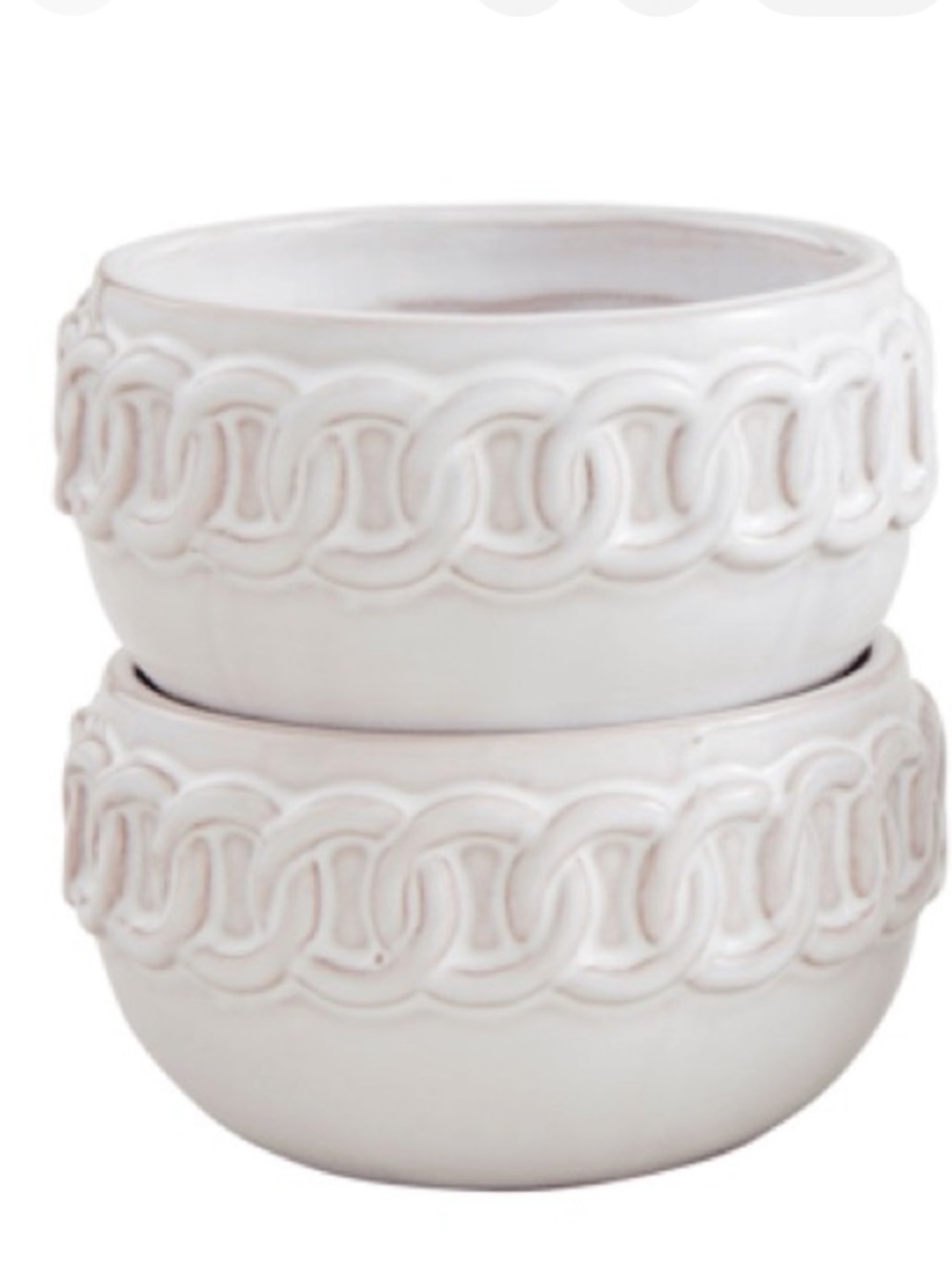 MUD PIE NWT chain link tidbit set -white